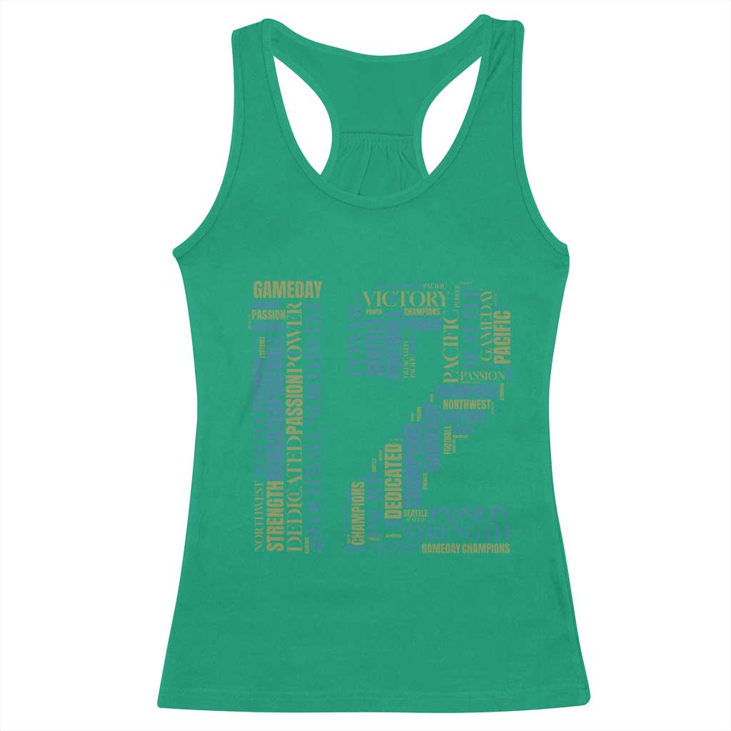 Victory And Strength Number 12 Typography Racerback Tank Top Gift For Football Lovers TS12 Irish Green Print Your Wear