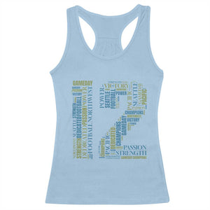Victory And Strength Number 12 Typography Racerback Tank Top Gift For Football Lovers TS12 Light Blue Print Your Wear