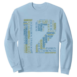 Victory And Strength Number 12 Typography Sweatshirt Gift For Football Lovers TS12 Light Blue Print Your Wear