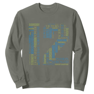 Victory And Strength Number 12 Typography Sweatshirt Gift For Football Lovers TS12 Military Green Print Your Wear