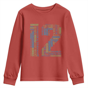 Victory And Strength Number 12 Typography Youth Sweatshirt Gift For Football Lovers TS12 Red Print Your Wear