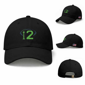 Space Needle Emerald City Number 12 Baseball Cap Sports Fan Pride TS12 Baseball Cap Universal Fit Black Print Your Wear