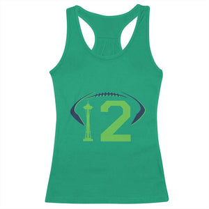 Space Needle Emerald City Number 12 Racerback Tank Top Sports Fan Pride TS12 Irish Green Print Your Wear