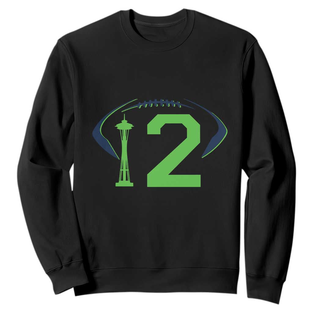 Space Needle Emerald City Number 12 Sweatshirt Sports Fan Pride TS12 Black Print Your Wear