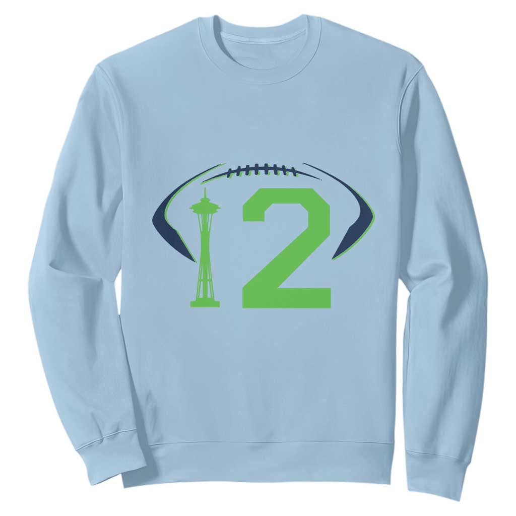 Space Needle Emerald City Number 12 Sweatshirt Sports Fan Pride TS12 Light Blue Print Your Wear