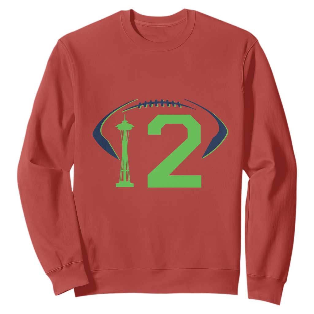 Space Needle Emerald City Number 12 Sweatshirt Sports Fan Pride TS12 Red Print Your Wear