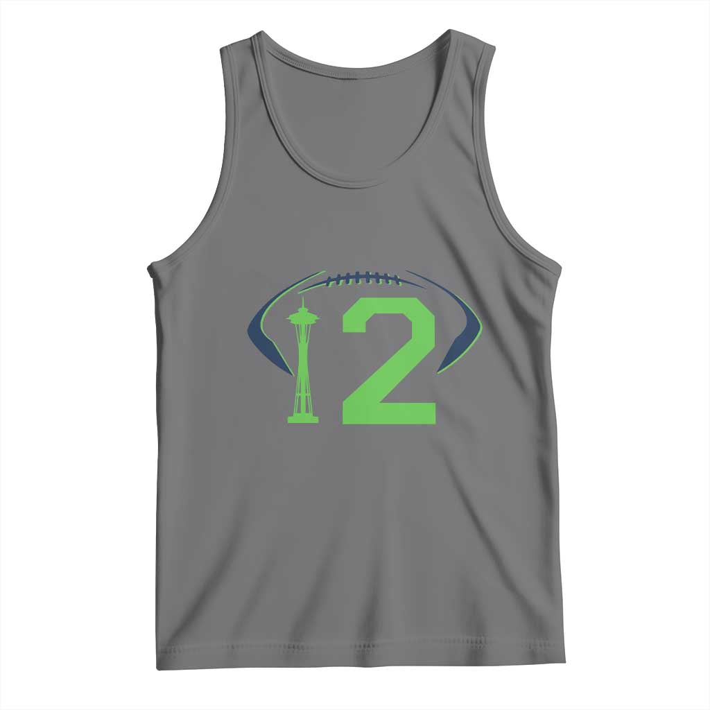 Space Needle Emerald City Number 12 Tank Top Sports Fan Pride TS12 Black Heather Print Your Wear