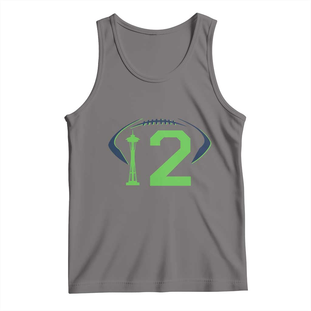Space Needle Emerald City Number 12 Tank Top Sports Fan Pride TS12 Deep Heather Print Your Wear