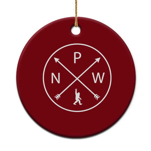 PNW Bigfoot Crossed Arrows Pacific Northwest Pride Ceramic Ornament TS12 1pc Red Print Your Wear
