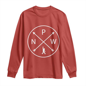PNW Bigfoot Crossed Arrows Pacific Northwest Pride Long Sleeve Shirt TS12 Red Print Your Wear