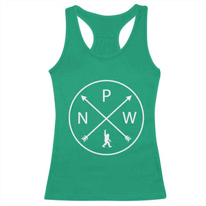 PNW Bigfoot Crossed Arrows Pacific Northwest Pride Racerback Tank Top TS12 Irish Green Print Your Wear