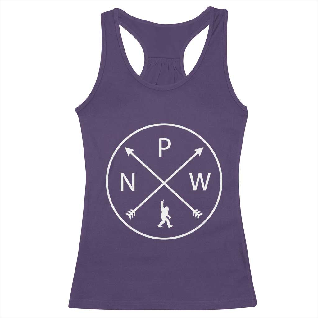 PNW Bigfoot Crossed Arrows Pacific Northwest Pride Racerback Tank Top TS12 Purple Print Your Wear