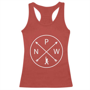 PNW Bigfoot Crossed Arrows Pacific Northwest Pride Racerback Tank Top TS12 Red Print Your Wear