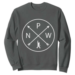 PNW Bigfoot Crossed Arrows Pacific Northwest Pride Sweatshirt TS12 Dark Heather Print Your Wear