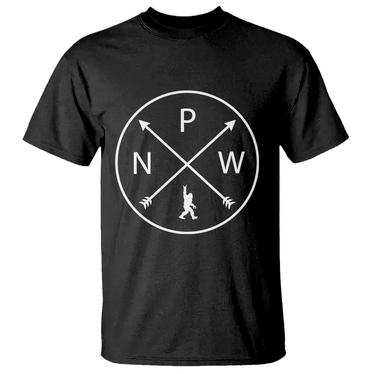 PNW Bigfoot Crossed Arrows Pacific Northwest Pride T Shirt TS12 Black Print Your Wear