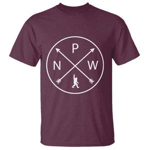 PNW Bigfoot Crossed Arrows Pacific Northwest Pride T Shirt TS12 Maroon Print Your Wear