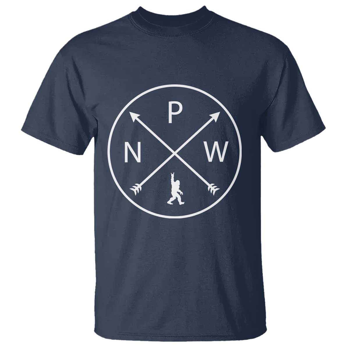 PNW Bigfoot Crossed Arrows Pacific Northwest Pride T Shirt TS12 Navy Print Your Wear