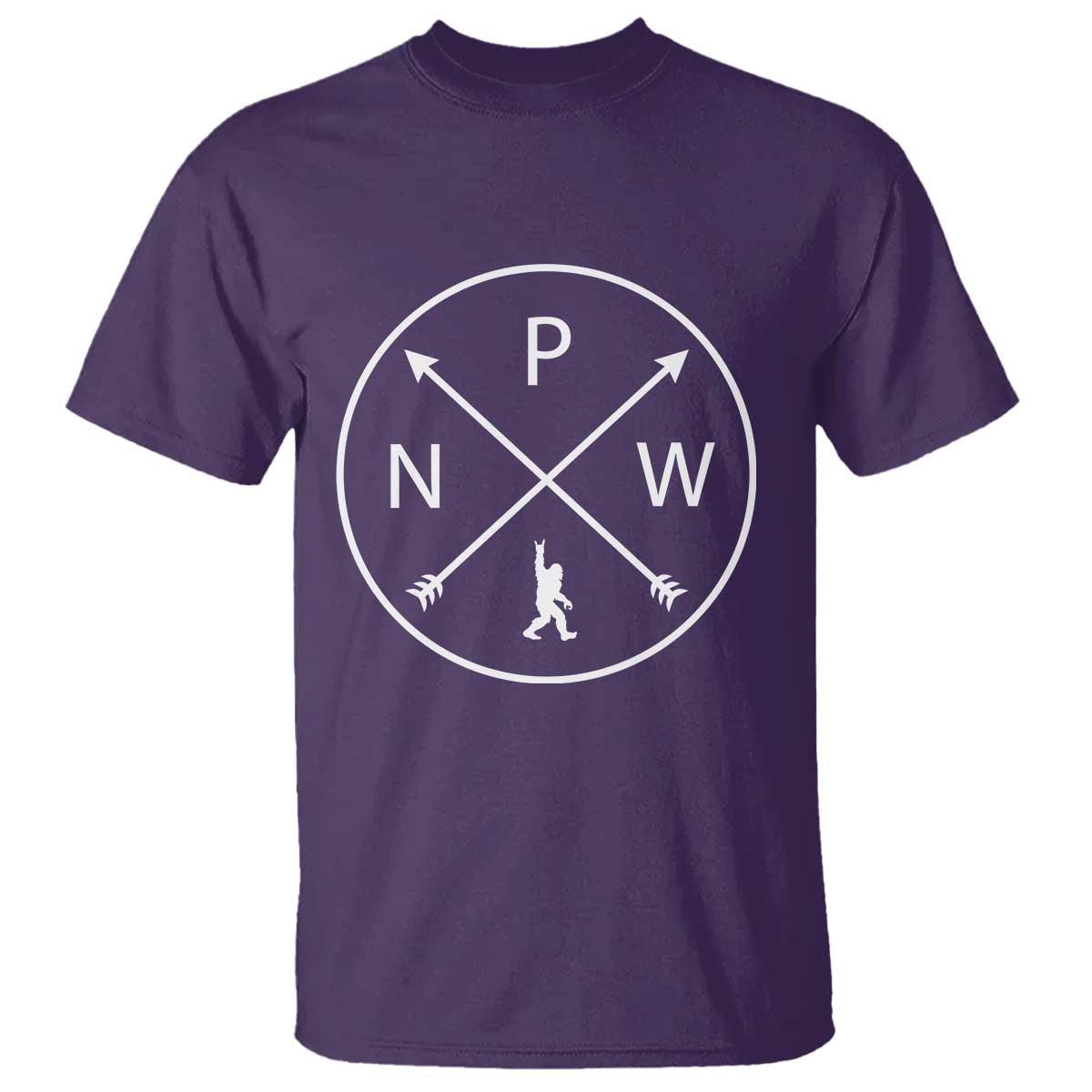 PNW Bigfoot Crossed Arrows Pacific Northwest Pride T Shirt TS12 Purple Print Your Wear