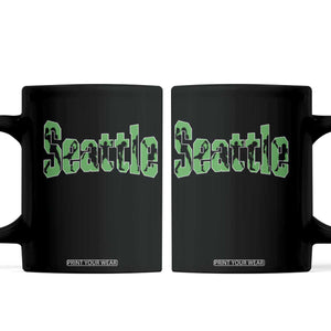 Seattle Sports Player Silhouette Coffee Mug Gift For Football Lovers TS12 Black Print Your Wear