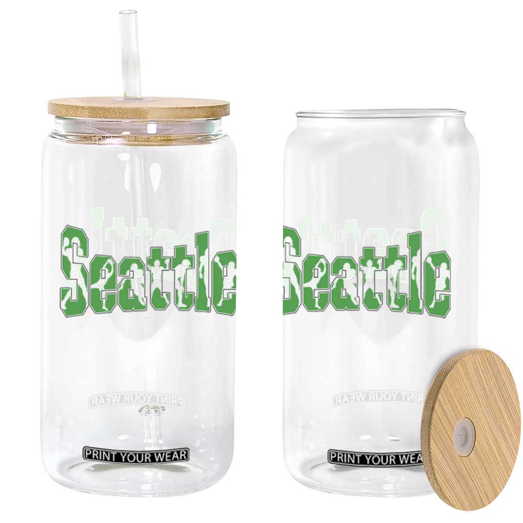 Seattle Sports Player Silhouette Glass Can Gift For Football Lovers TS12 Print Your Wear