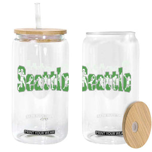 Seattle Sports Player Silhouette Glass Can Gift For Football Lovers TS12 Print Your Wear