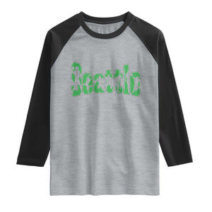 Seattle Sports Player Silhouette Raglan Shirt Gift For Football Lovers TS12 Heather Gray Black Print Your Wear