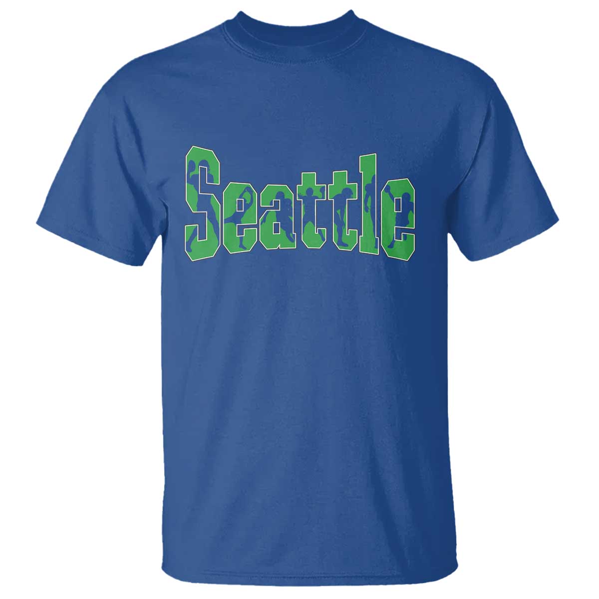 Seattle Sports Player Silhouette T Shirt Gift For Football Lovers TS12 Royal Blue Print Your Wear