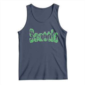 Seattle Sports Player Silhouette Tank Top Gift For Football Lovers TS12 Navy Print Your Wear