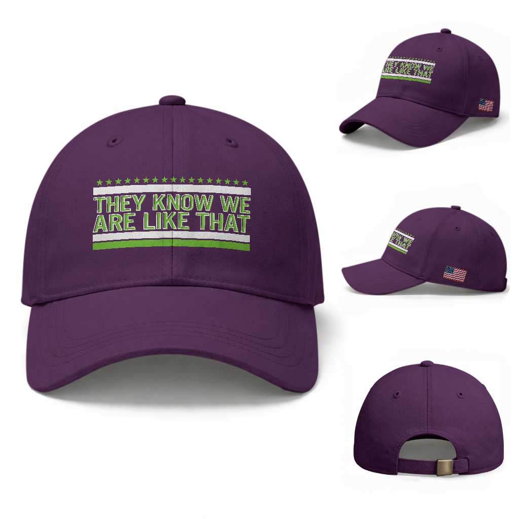 They Know We Are Like That Baseball Cap Game Day Sports Fan TS12 Baseball Cap Universal Fit Purple Print Your Wear