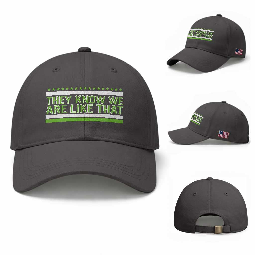 They Know We Are Like That Baseball Cap Game Day Sports Fan TS12 Baseball Cap Universal Fit Dark Gray Print Your Wear