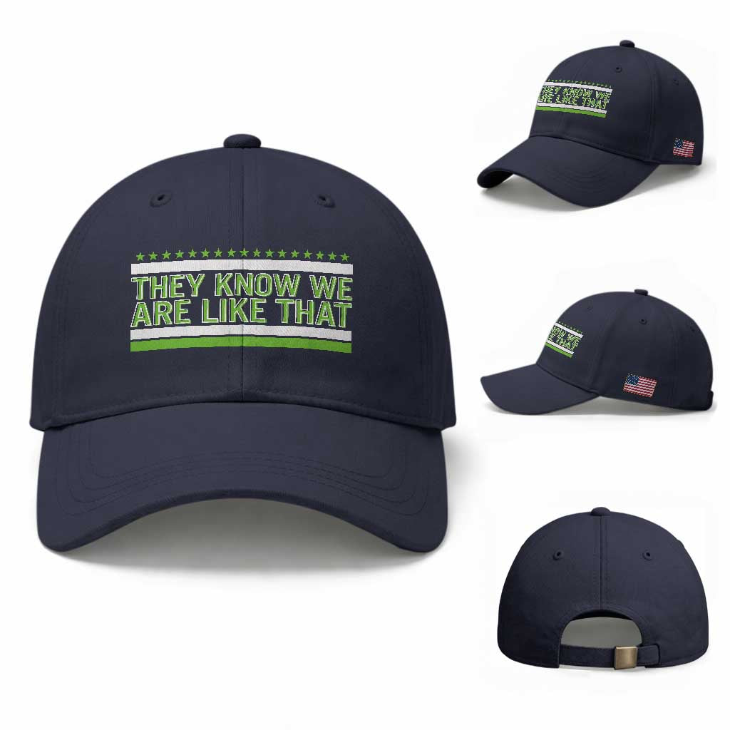 They Know We Are Like That Baseball Cap Game Day Sports Fan TS12 Baseball Cap Universal Fit Navy Print Your Wear