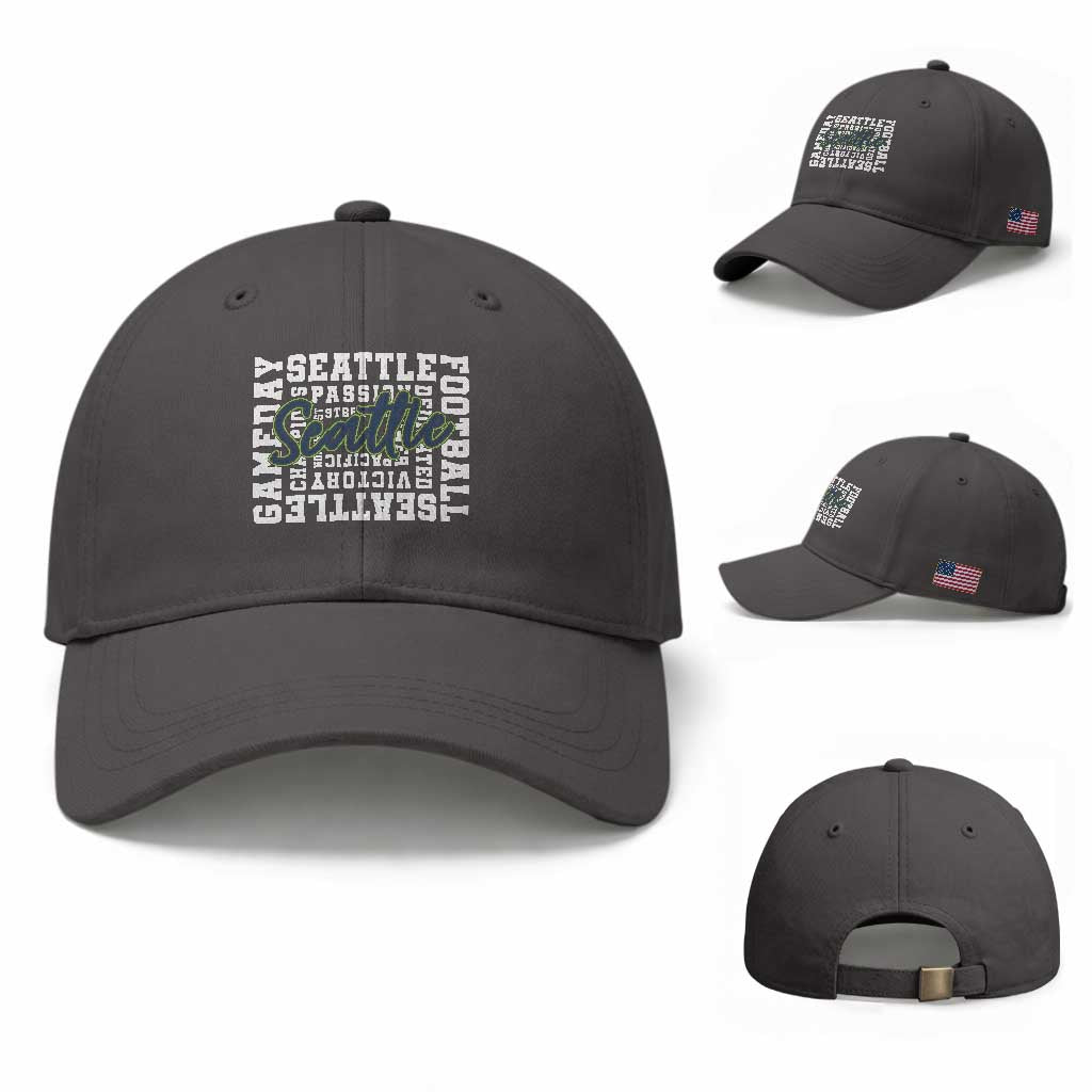 Seattle Emerald City Pride Baseball Cap Football Fan Game Day Gift TS12 Baseball Cap Universal Fit Dark Gray Print Your Wear