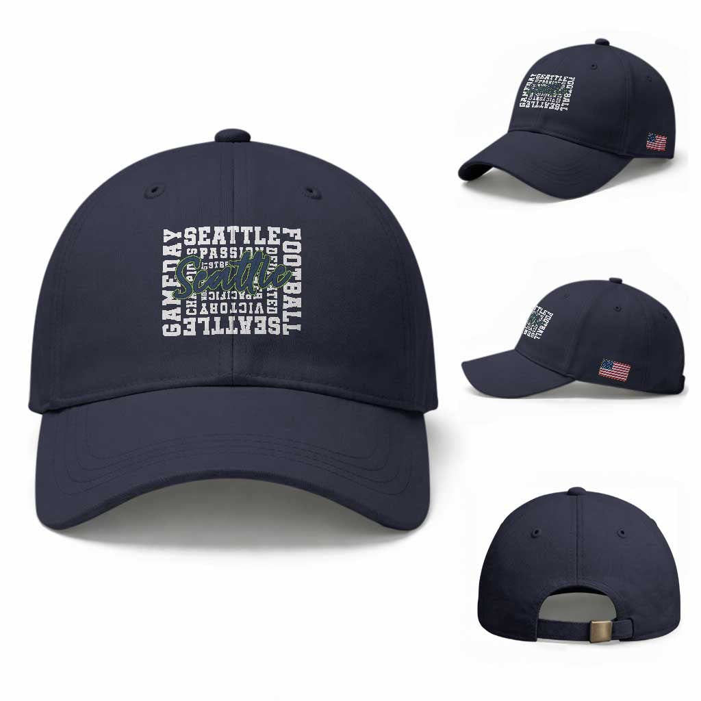 Seattle Emerald City Pride Baseball Cap Football Fan Game Day Gift TS12 Baseball Cap Universal Fit Navy Print Your Wear