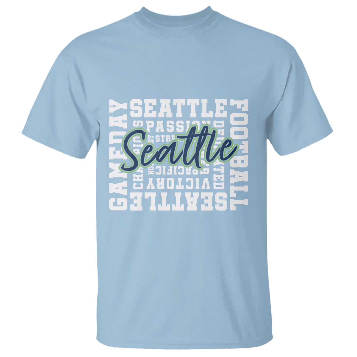 Seattle Emerald City Pride T Shirt Football Fan Game Day Gift TS12 Light Blue Print Your Wear