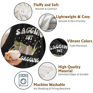 Funny Sagging But Still Gagging Throw Blanket Sarcastic Frog Humor TS12 Print Your Wear