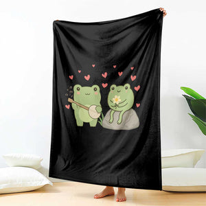 Cute Frog Lover Gift Throw Blanket Romantic Frog Music TS12 Print Your Wear