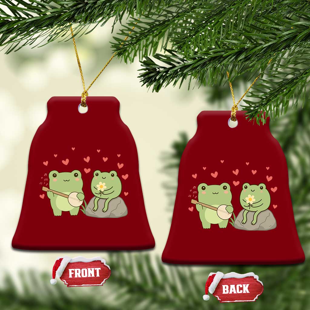 Cute Frog Lover Gift Ceramic Ornament Romantic Frog Music TS12 Print Your Wear