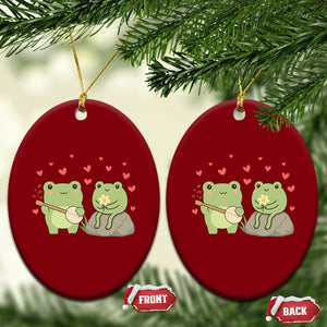 Cute Frog Lover Gift Ceramic Ornament Romantic Frog Music TS12 Print Your Wear