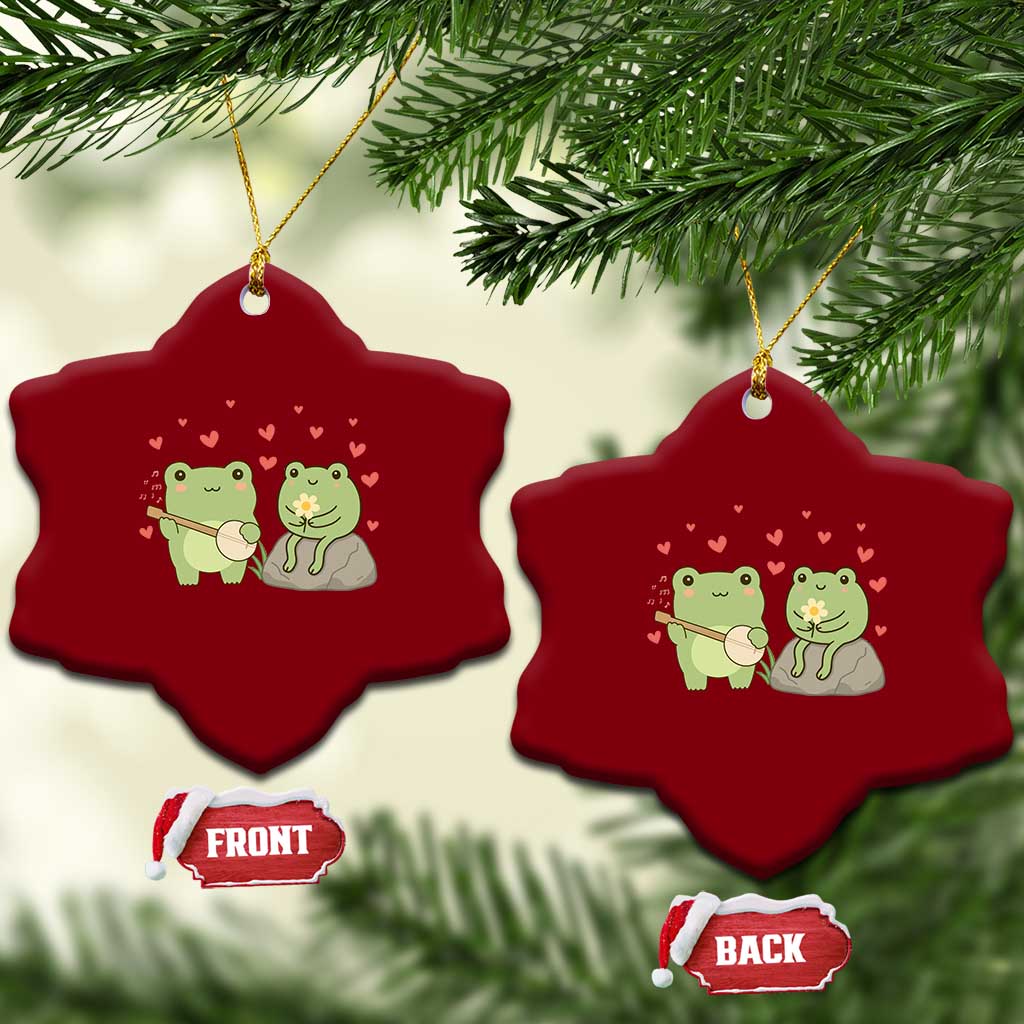 Cute Frog Lover Gift Ceramic Ornament Romantic Frog Music TS12 Print Your Wear