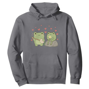 Cute Frog Lover Gift Hoodie Romantic Frog Music TS12 Charcoal Print Your Wear