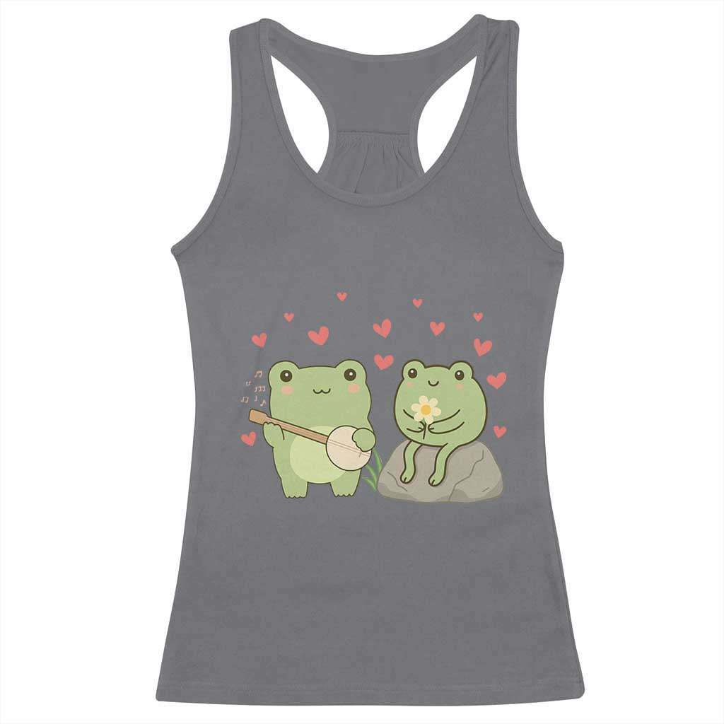 Cute Frog Lover Gift Racerback Tank Top Romantic Frog Music TS12 Charcoal Print Your Wear