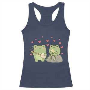 Cute Frog Lover Gift Racerback Tank Top Romantic Frog Music TS12 Navy Print Your Wear