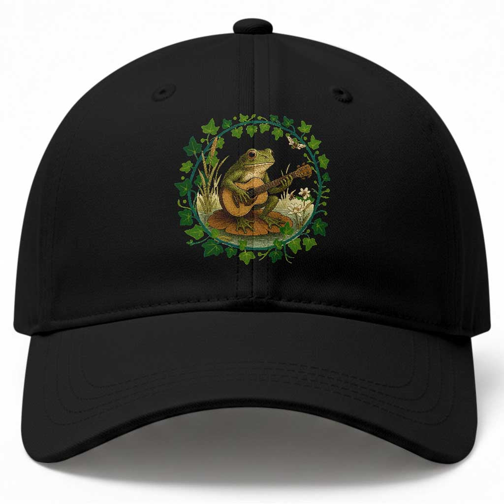 Funny Frog Playing Guitar Baseball Cap Music Lovers Gift TS12 Print Your Wear