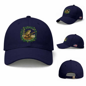 Funny Frog Playing Guitar Baseball Cap Music Lovers Gift TS12 Baseball Cap Universal Fit Dark Blue Print Your Wear