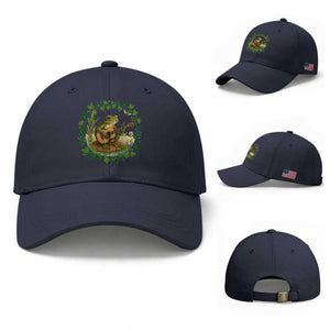 Funny Frog Playing Guitar Baseball Cap Music Lovers Gift TS12 Baseball Cap Universal Fit Navy Print Your Wear