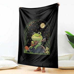 Frog Playing Guitar Throw Blanket Gift for Musicians TS12 Print Your Wear
