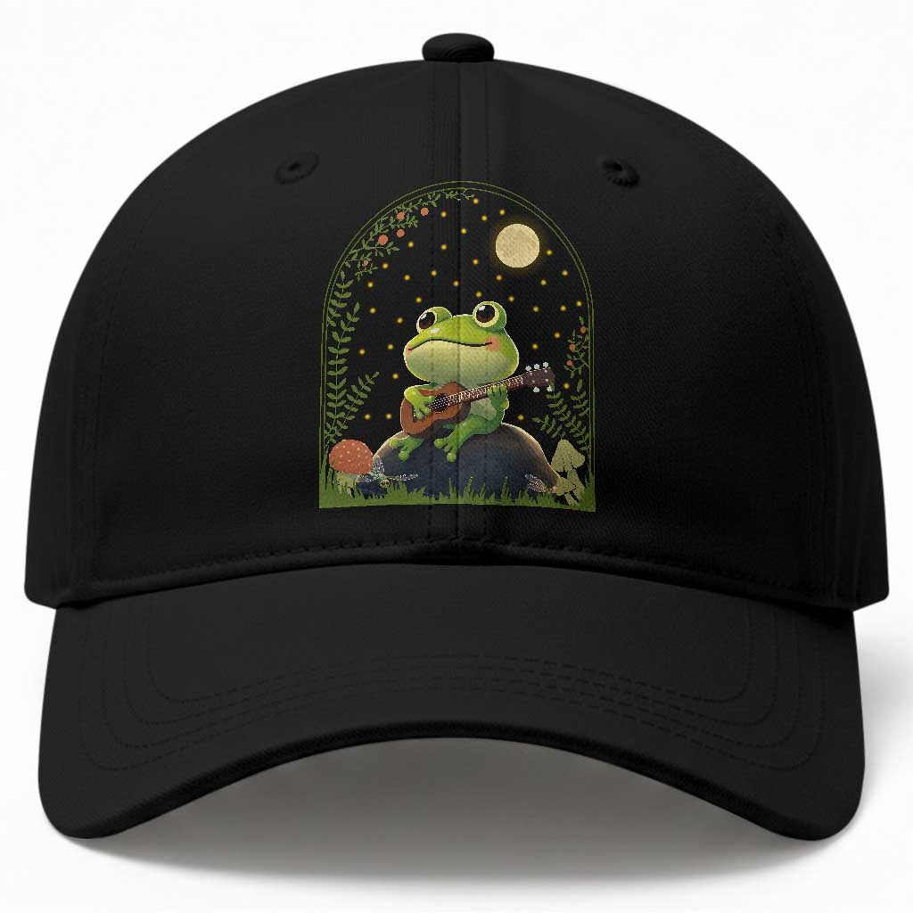 Frog Playing Guitar Baseball Cap Gift for Musicians TS12 Print Your Wear