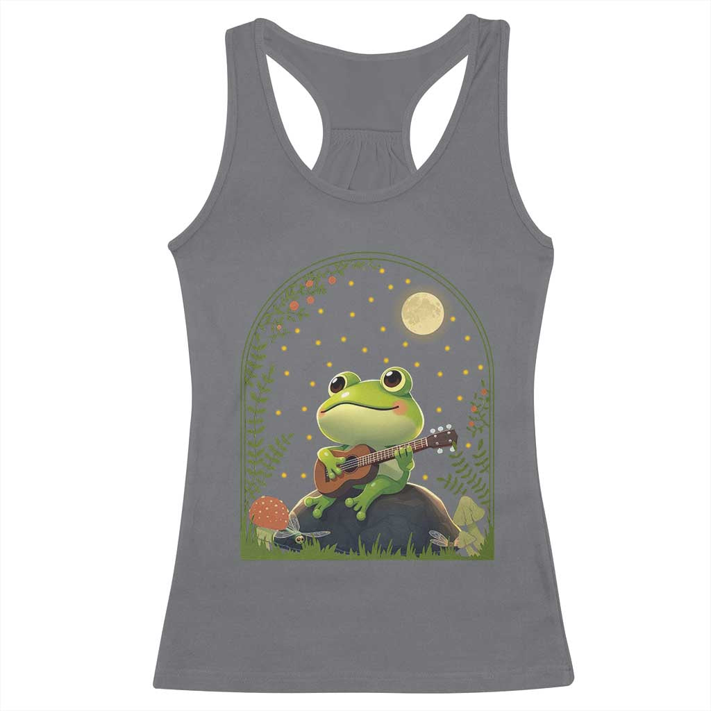Frog Playing Guitar Racerback Tank Top Gift for Musicians TS12 Charcoal Print Your Wear
