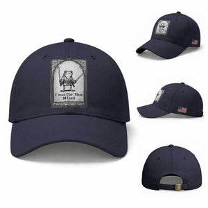 T’was The Tism M’Lord Baseball Cap Funny Medieval Knight Frog Gift TS12 Baseball Cap Universal Fit Navy Print Your Wear