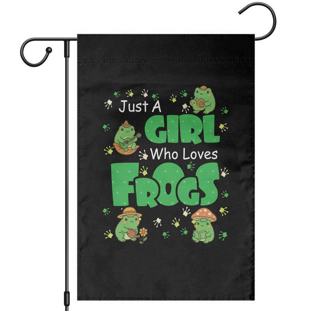 Just A Girl Who Loves Frogs Gift Garden Flag TS12 Black Print Your Wear